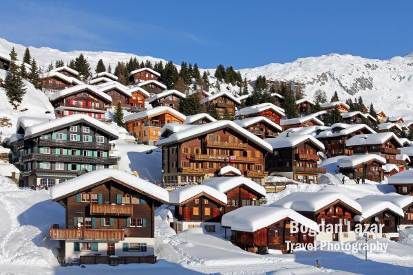 Winter resort in Swiss Alps - Bettmeralp, Switzerland