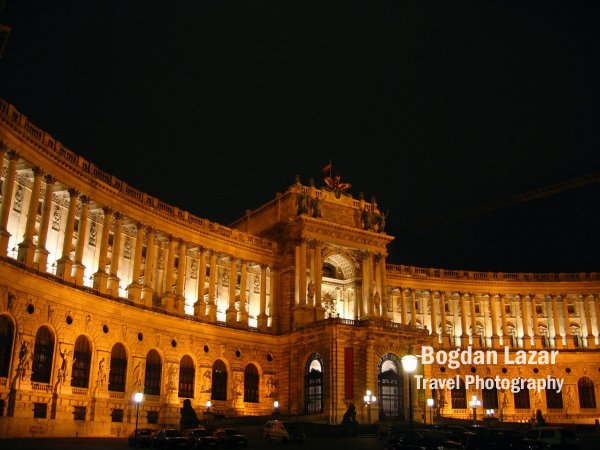 Austrian National Library at night, Vienna